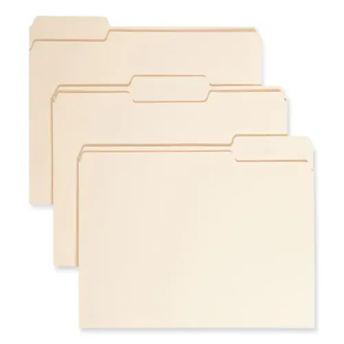 Smead Manila File Folders, 1/3-Cut Tabs, Assorted Positions, Letter Size, 0.75" Expansion, 24/Pack