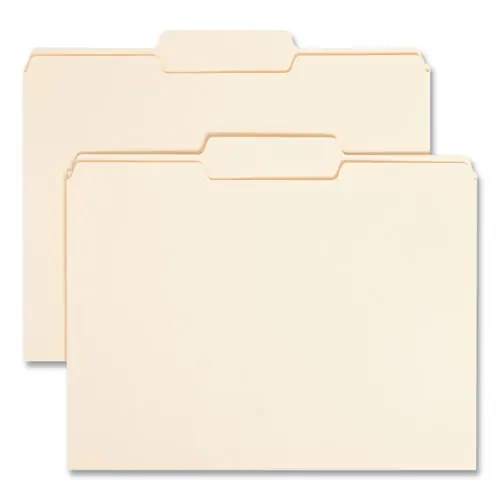 Smead Manila File Folders, 1/3-Cut Tabs, Center Position, Letter Size, 0.75" Expansion, 100/Box