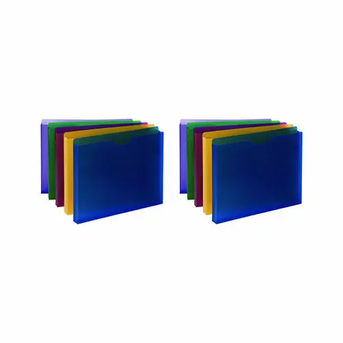 Smead Moisture-Resistant File Pockets, 1" Expansion, Letter Size, Assorted Colors, 10/Pack