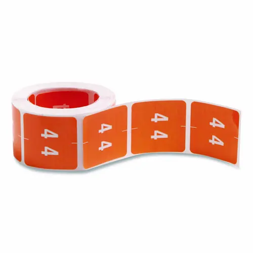 Smead Numerical End Tab File Folder Labels, 4, Orange, 250/Roll