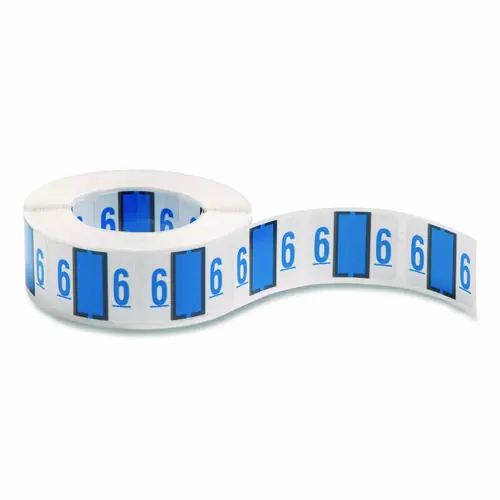 Smead Numerical End Tab File Folder Labels, 6, White, 500/Roll