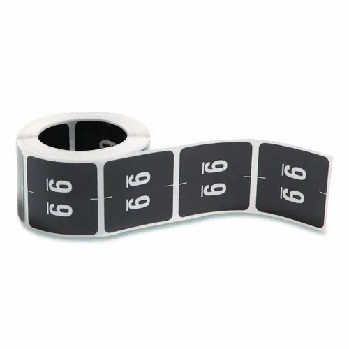 Smead Numerical End Tab File Folder Labels, 9, 1.5 x 1.5, Black, 250/Roll