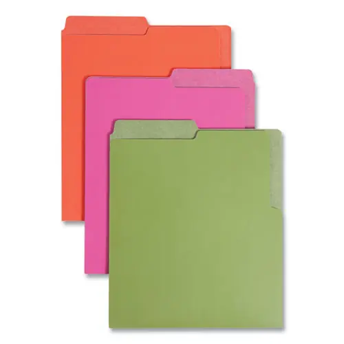 Smead Organized Up Heavyweight Vertical File Folders, 1/2-Cut Tabs, Letter Size, Assorted Colors, 6/Pack