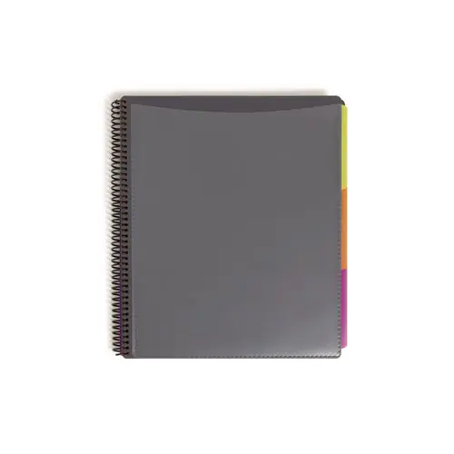 Smead Poly Project Organizer, 24 Letter-Size Sleeves, Gray with Bright Pockets