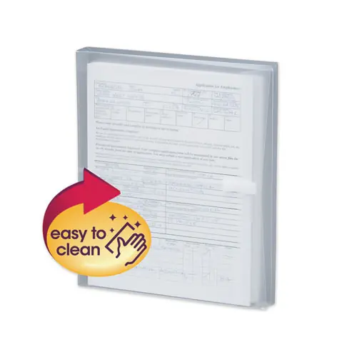 Smead Poly Side-Load Envelopes, Fold-Over Closure, 9.75 x 11.63, Clear, 5/Pack