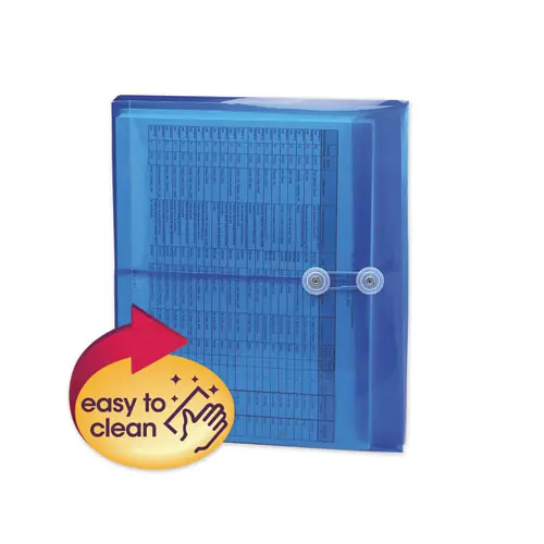 Smead Poly String and Button Interoffice Envelopes, Open-Side (Horizontal), 9.75 x 11.63, Transparent Blue, 5/Pack