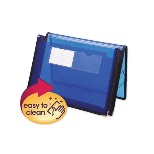 Smead Poly Wallets, 2.25" Expansion, 1 Section, Elastic Cord Closure, Letter Size, Translucent Blue