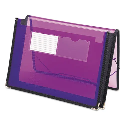 Smead Poly Wallets, 2.25" Expansion, 1 Section, Elastic Cord Closure, Letter Size, Translucent Purple
