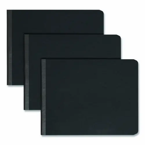 Smead Prong Fastener Premium Pressboard Report Cover, Two-Piece Prong Fastener, 2" Capacity, 8.5 x 11, Black/Black