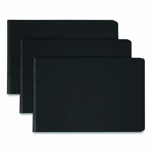 Smead Prong Fastener Premium Pressboard Report Cover, Two-Piece Prong Fastener, 3" Capacity, 11 x 17, Black/Black