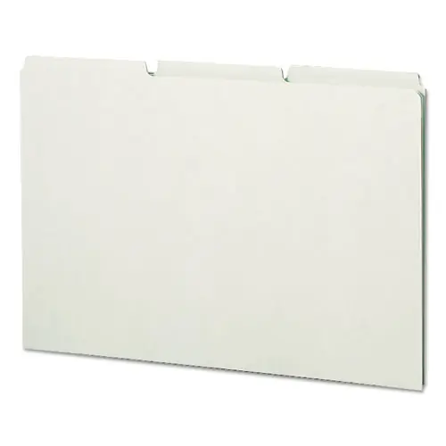 Smead Recycled Blank Top Tab File Guides, 1/3-Cut, Blank, Green, 8.5 x 14, 50/Box