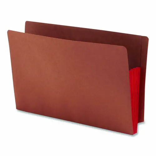 Smead Redrope Drop-Front End Tab File Pockets, Legal Size, 3.5" Expansion, 6.5" High Gussets, Redrope/Red, 10/Box