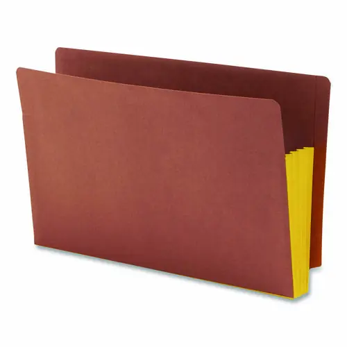 Smead Redrope Drop-Front End Tab File Pockets, Legal Size, 3.5" Expansion, Redrope/Yellow, 10/Box