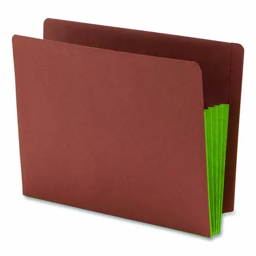 Smead Redrope Drop-Front End Tab File Pockets, Fully Lined 6.5" Gussets, 3.5" Expansion, Letter Size, Redrope/Green, 10/Box