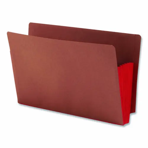 Smead Redrope Drop-Front End Tab File Pockets, Legal Size, 5.25" Expansion, Redrope/Red, 10/Box