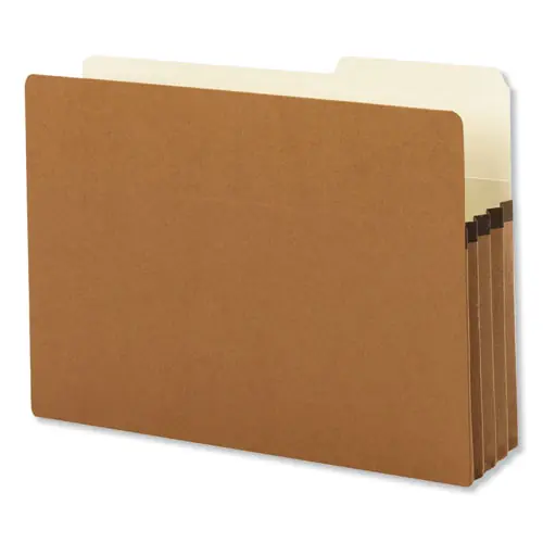 Smead Redrope Drop Front File Pockets with 2/5-Cut Guide Height Tabs, 3.5" Expansion, Legal Size, Redrope, 25/Box