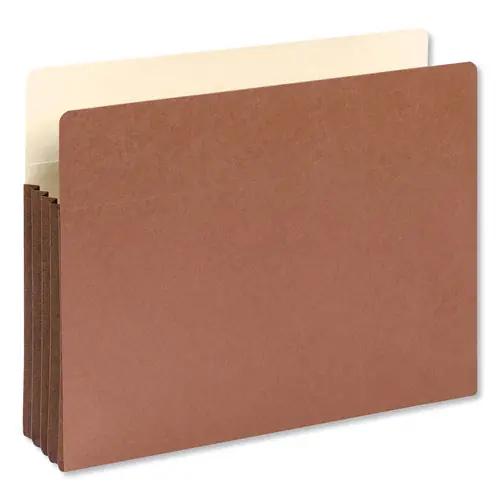 Smead Redrope Drop-Front File Pockets with Fully Lined Gussets, 3.5" Expansion, Letter Size, Redrope, 10/Box