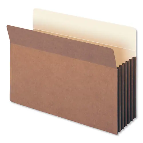 Smead Redrope Drop-Front File Pockets with Fully Lined Gussets, 5.25" Expansion, Legal Size, Redrope, 10/Box