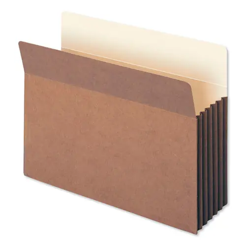 Smead Redrope Drop-Front File Pockets with Fully Lined Gussets, 5.25" Expansion, Letter Size, Redrope, 10/Box