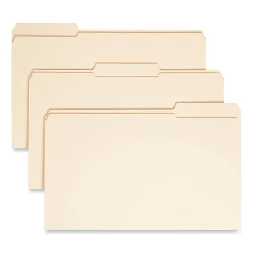 Smead Reinforced Tab Manila File Folders, 1/3-Cut Tabs, Legal Size, 100/Box