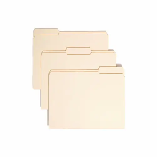 Smead Reinforced Tab Manila File Folders, 1/3-Cut Tabs, Letter Size, 100/Box