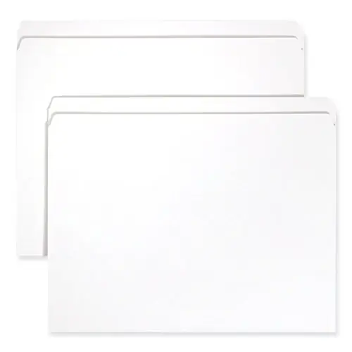 Smead Reinforced Top Tab Colored File Folders, Straight Tabs, Letter Size, 0.75" Expansion, White, 100/Box