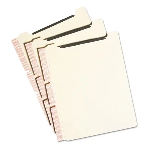 Smead Self-Adhesive Folder Dividers with Twin-Prong Fasteners for Top/End Tab Folders, Letter Size, Manila, 25/Pack