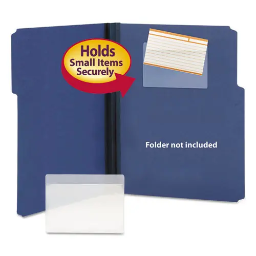 Smead Self-Adhesive Poly Pockets, Top Load, 5.31 x 3.63, Clear, 100/Box