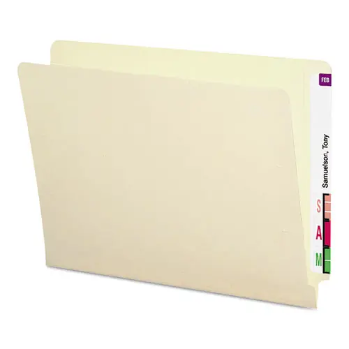 Smead Shelf-Master Heavyweight Manila End Tab Folders, Straight Tabs, Letter Size, 0.75" Expansion, Manila, 50/Box