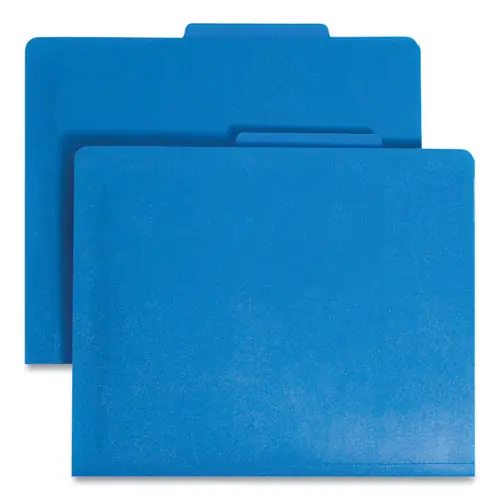 Smead Six-Section Poly Classification Folders, Letter Size, 2" Expansion, Blue, 10/Box