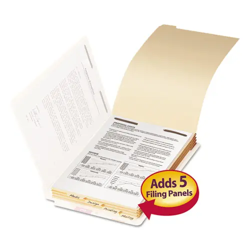 Smead Stackable Folder Dividers with Fasteners, 4 Dividers per Set, Legal Size, Manila, 50 Sets