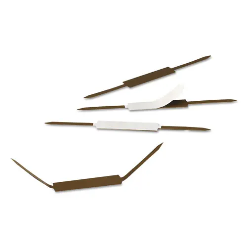 Smead Standard Self-Adhesive Two-Prong Fastener Base and Compressor Sets, 2" Capacity, 2.75" Center to Center, Brown, 100/Box