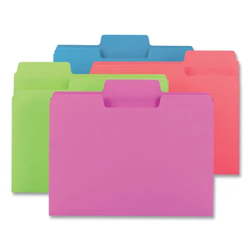 Smead SuperTab Colored File Folders, 1/3-Cut Tabs, Assorted Colors, Letter Size, 24/Pack