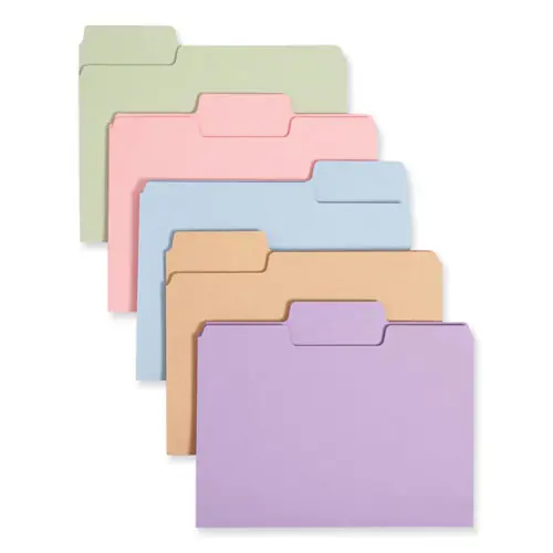 Smead SuperTab Colored File Folders, Assorted Colors, Letter Size, 1/3-Cut Tabs, 0.75" Expansion, 11-pt Stock, 100/Box