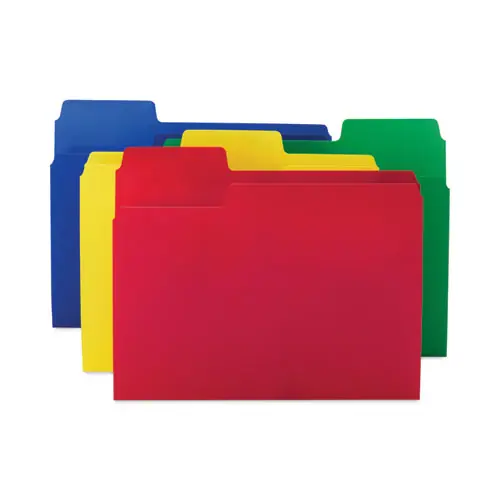 Smead SuperTab Top Tab File Folders, 1/3-Cut Tabs, Assorted Colors, Letter Size, Polypropylene, 12/Pack