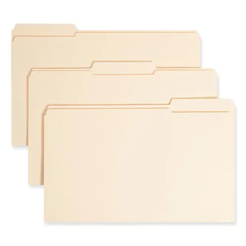Smead Top Tab Fastener Folders, Legal Size, Manila, 1/3-Cut Assorted Tabs, 0.75" Expansion, 1 Fastener, 50/Box