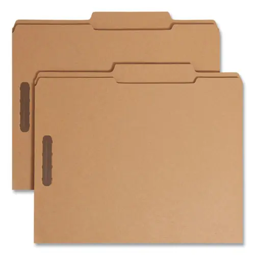 Smead Top Tab Fastener Folders, Letter Size, 11-pt Kraft, Guide-Height 2/5-Cut Tabs, 0.75" Expansion, 2 Fasteners, 50/Box