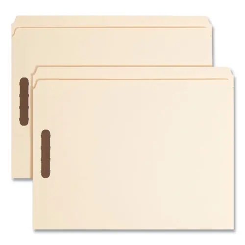 Smead Top Tab Fastener Folders, Straight Tabs, 0.75" Expansion, 2 Fasteners, Letter Size, Manila Exterior, 50/Box