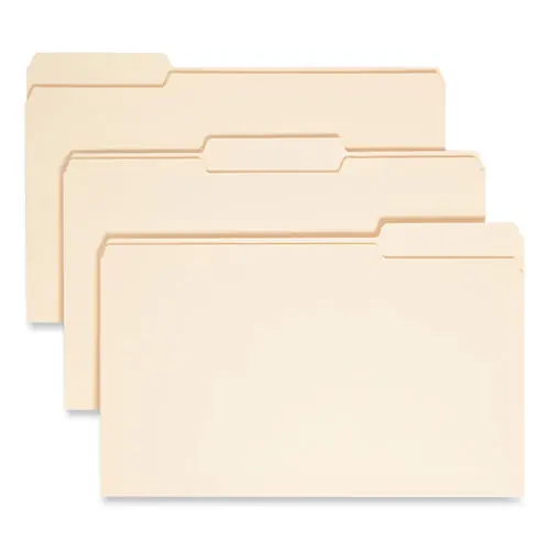 Smead Top Tab File Folders with Antimicrobial Product Protection, 1/3-Cut Tabs, Legal Size, Manila, 100/Box