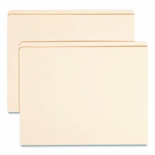 Smead Top Tab File Folders with Inside Pocket, Straight Tabs, Letter Size, Manila, 50/Box
