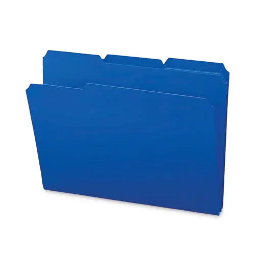Smead Top Tab Poly Colored File Folders, 1/3-Cut Tabs, Letter Size, 0.75" Expansion, Blue, 24/Box