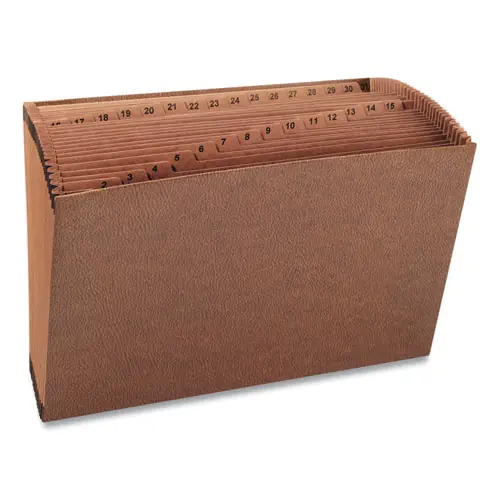 Smead TUFF Expanding Open-Top Stadium File, 31 Sections, 1/31-Cut Tabs, Legal Size, Redrope