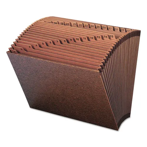 Smead TUFF Expanding Open-Top Stadium File, 31 Sections with 1/31-Cut Tabs, Letter Size, Redrope