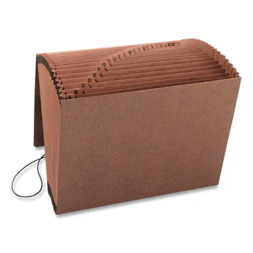 Smead TUFF Expanding Wallet, 21 Sections, Elastic Cord Closure, 1/21-Cut Tabs, Letter Size, Redrope