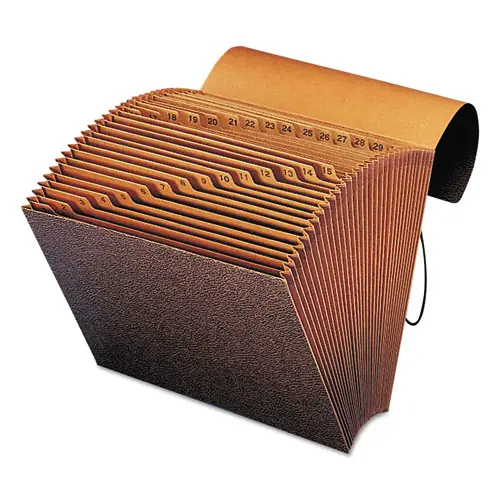 Smead TUFF Expanding Wallet, 31 Sections, Elastic Cord Closure, 1/15-Cut Tabs, Letter Size, Redrope