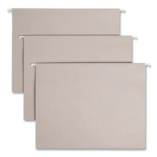 Smead TUFF Hanging Folders with Easy Slide Tab, Letter Size, 1/3-Cut Tabs, Steel Gray, 18/Box