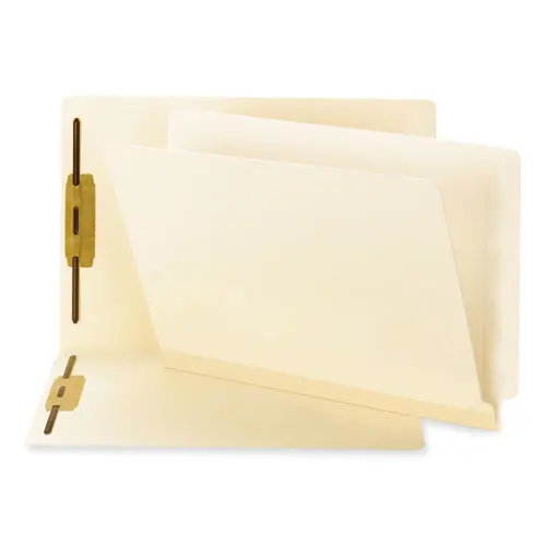Smead TUFF Laminated Fastener Folders with Reinforced Tab, Letter Size, Manila, 50/Box