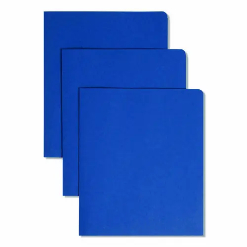 Smead Two-Pocket Folder, Textured Paper, 100-Sheet Capacity, 11 x 8.5, Dark Blue, 25/Box