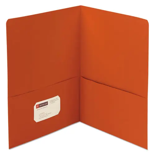 Smead Two-Pocket Folder, Textured Paper, 11 x 8.5 Inches, Orange, 25/Box