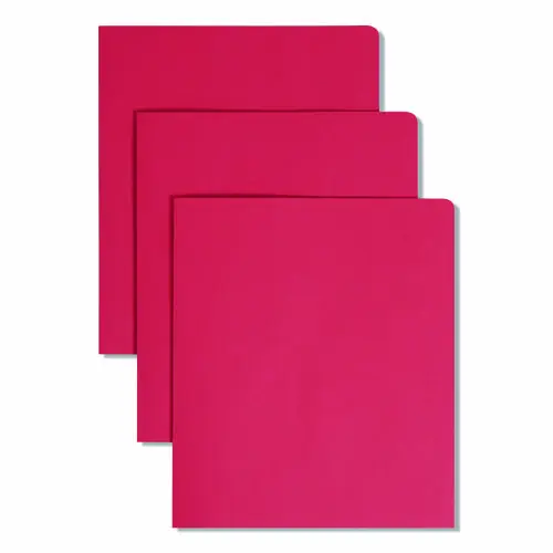 Smead Two-Pocket Folder, Textured Paper, 100-Sheet Capacity, 11 x 8.5, Red, 25/Box